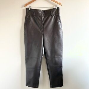 🔥10 for $100🔥 Aritzia Wilfred High Tied vegan leather brown pants size 12